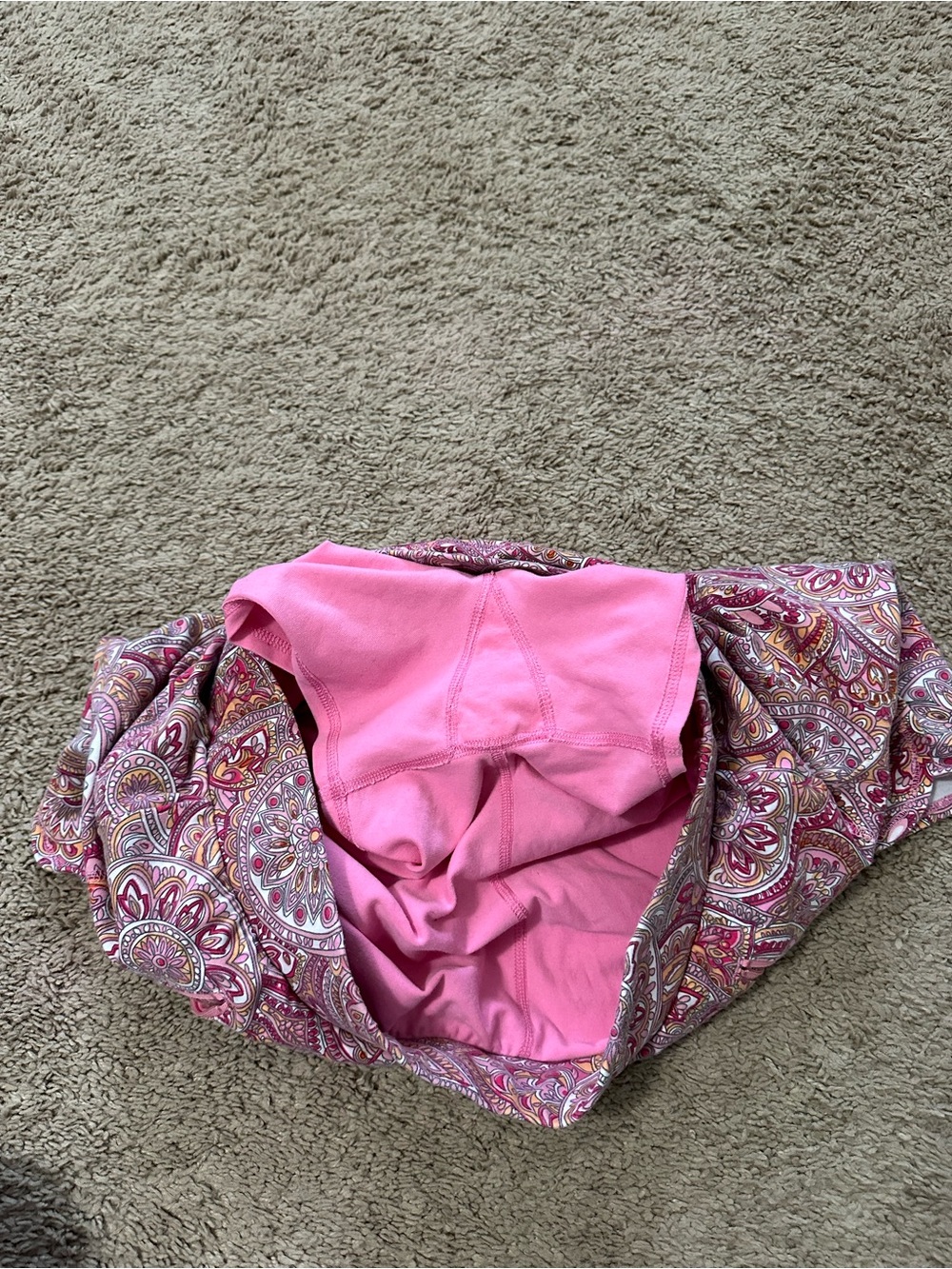 T By Talbots Everyday Stretch Skort Pink Paisley Pickleball Size Large - Picture 7 of 11
